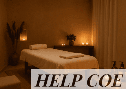 Recepción tranquila de un centro profesional de masaje erótico en Barcelona donde atienden a un cliente